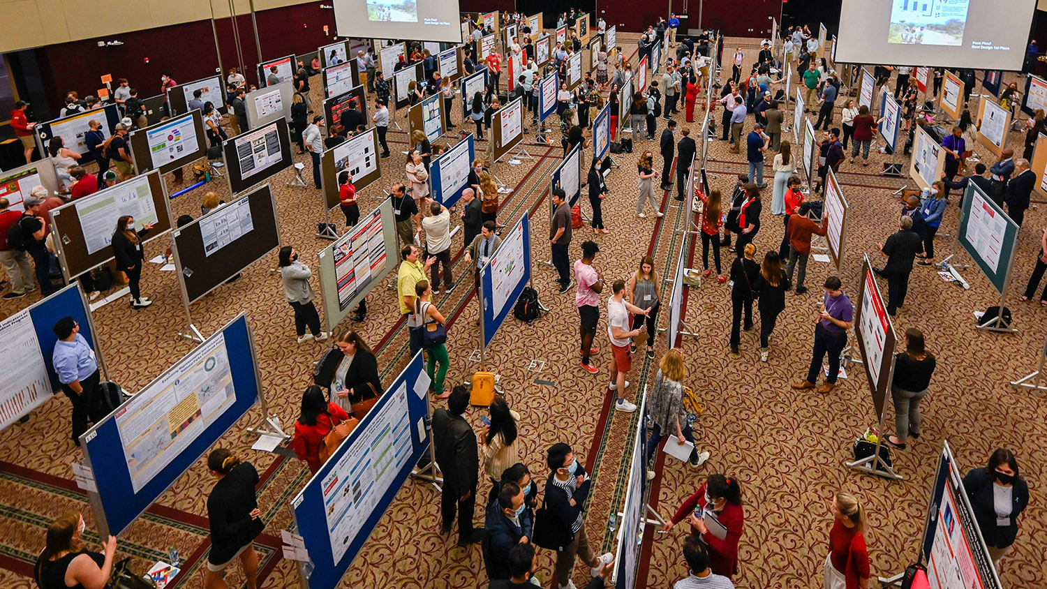 Students present posters at the NC State graduate research symposium