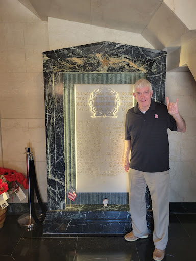 Photo of Dr. Stafford in the Shrine Room 